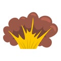 High powered explosion icon isolated