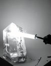 High-Powered Laser Strikes a Raw Crystal Royalty Free Stock Photo