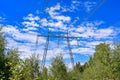 High powerful electric line and a blue sky
