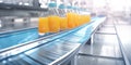 High-Precision Automated Bottling Process in a Modern Manufacturing Facility