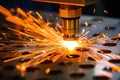 High precision CNC laser welding metal sheet, high speed cutting, laser welding, laser cutting technology Royalty Free Stock Photo