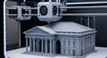 A 3D printer creating a detailed architectural model of a building Royalty Free Stock Photo