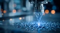 High-Precision Laser Cutting Technology: Innovative Machine Processing Material with Laser Beam Focused on Intricate Patterns Royalty Free Stock Photo