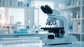Advanced optical microscope in a modern laboratory, scientific research and medical analysis