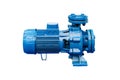 High pressure Centrifugal blue pump include motor isolated on white background with clipping path