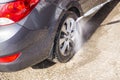 High pressure manual car washing Royalty Free Stock Photo