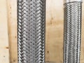 High-pressure metal hoses in double stainless braid