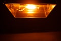 High pressure sodium lamp HPS orange light Royalty Free Stock Photo