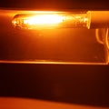 High pressure sodium lamp HPS orange light Royalty Free Stock Photo