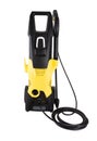 High pressure washer with jet lance with pressure regulator for cleaning stubborn dirt. White background, isolate, close-up Royalty Free Stock Photo