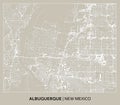 Albuquerque, Bernalillo, New Mexico, United States street map paper cutting for poster. High printable detail travel map vector.