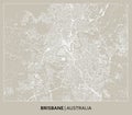 Brisbane, Queensland, Australia street map paper cutting for poster. High printable detail travel map vector.