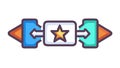 High-Priority Data Packet Transfer with Star Icon vector design Generative AI Royalty Free Stock Photo