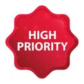 High Priority misty rose red starburst sticker button Royalty Free Stock Photo
