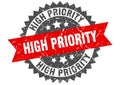 High priority stamp. high priority grunge round sign.