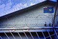 Prison fence with barbed wire