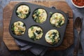 High protein egg muffins with kale Royalty Free Stock Photo