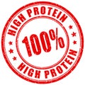 High protein food vector stamp