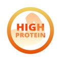 High protein with muscle vector label