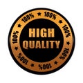 High quality 100 percentages in golden black circle label