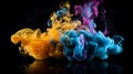 High quality abstract colourful smoke on a dark background, Generative AI Royalty Free Stock Photo