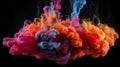 High quality abstract colourful smoke on a dark background, Generative AI Royalty Free Stock Photo