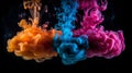 High quality abstract colourful smoke on a dark background, Generative AI Royalty Free Stock Photo