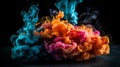 High quality abstract colourful smoke on a dark background, Generative AI Royalty Free Stock Photo