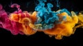 High quality abstract colourful smoke on a dark background, Generative AI Royalty Free Stock Photo