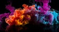 High quality abstract colourful smoke on a dark background, Generative AI Royalty Free Stock Photo