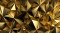 Abstract luxury gold 3d polygonal pattern texture, Generative AI Royalty Free Stock Photo