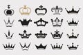 Silhouettes crowns set Illustration vector design collection