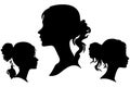 Women set black silhouette isolated vector