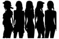 Women set black silhouette isolated vector