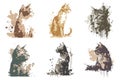 watercolor cat vector illustration Royalty Free Stock Photo