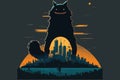 Catzilla vector illustration