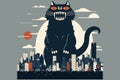 Catzilla vector illustration