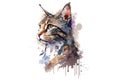 watercolor cat vector illustration Royalty Free Stock Photo