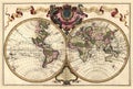 High Quality Antique World Map - Guillaume Delisle 1720