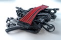 High-Quality Black and Red Computer Cable Isolated on White Background for Reliable Connectivity Royalty Free Stock Photo