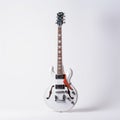 High Quality Black And White Electric Guitar On White Background