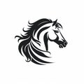 High Quality Black And White Horse Head Illustration Clip Art