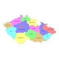 High quality colorful labeled map of Czech republic with borders