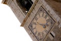 Ancient clock and bell tower in Europe