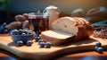 High-quality 3d Ar Image: Rye Bread And Blueberry Jam Royalty Free Stock Photo