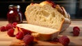 High-quality 3d Ar Image Of Sourdough Bread And Raspberry Jam
