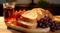 High-quality 3d Ar Image: Wheat Bread And Grape Jelly