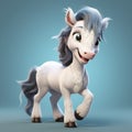 High-quality 3d Cartoon Horse Pony In Fantasy Style