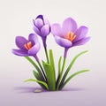 High-quality 3d Crocus Icon With Smooth Clay Material Details Royalty Free Stock Photo