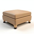 High Quality 3d Model Of Small Brown Ottoman In Fujifilm Pro 800z Style